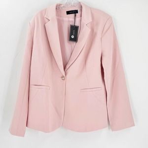 NWT Yunclos Light Pink One Button Career Blazer